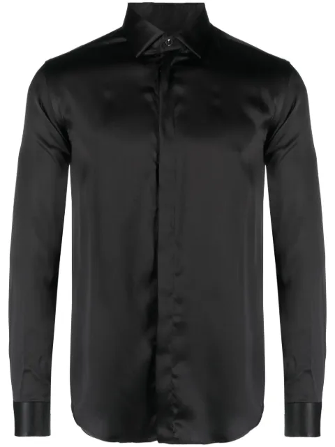 Giorgio Armani concealed-fastening satin shirt 