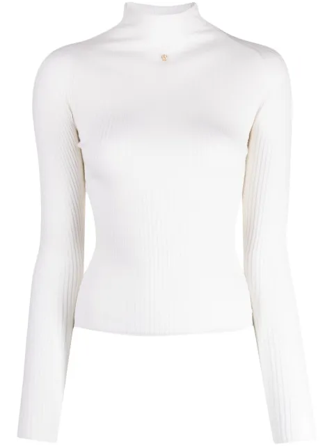 Bally mock-neck ribbed-knit jumper