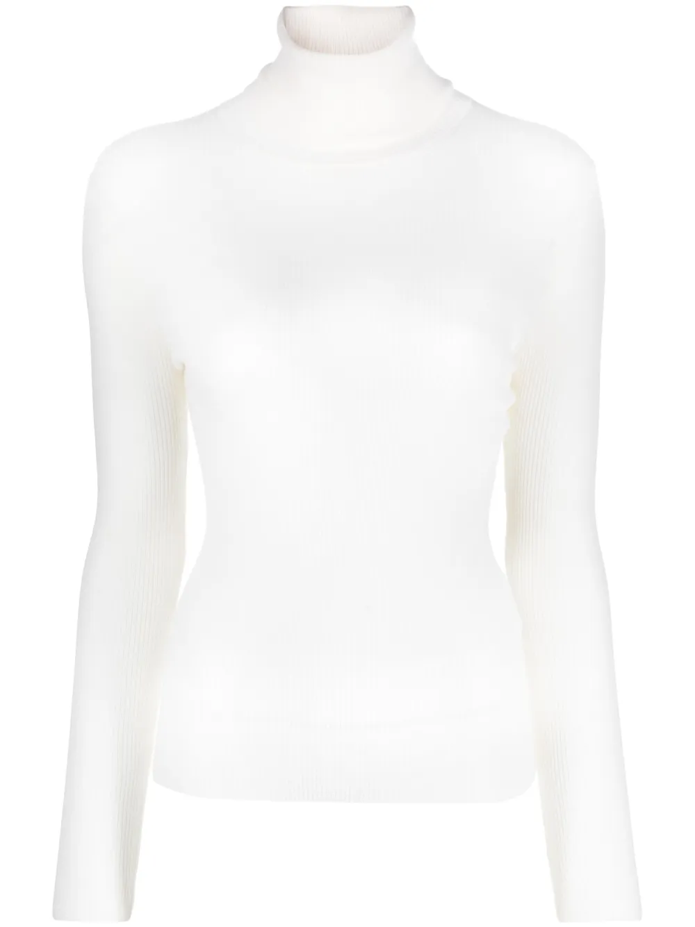 P.a.r.o.s.h Roll-neck Ribbed Wool Jumper In White