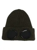 C.P. Company Goggles-detail ribbed beanie - Green