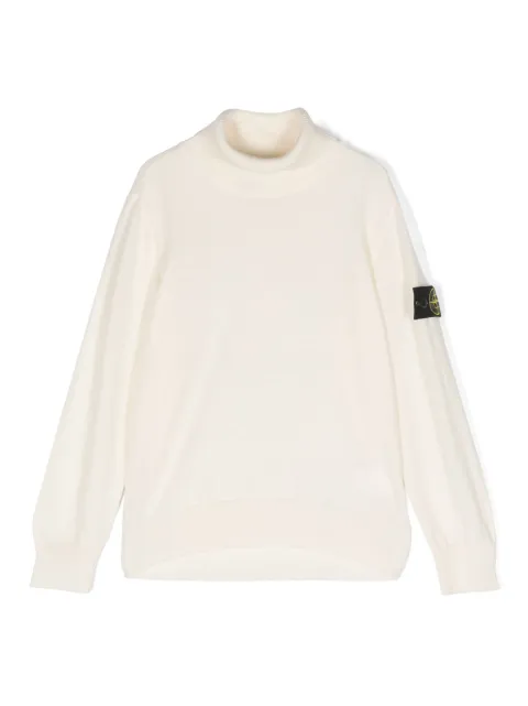 Stone Island Junior suéter con cuello vuelto y motivo Compass