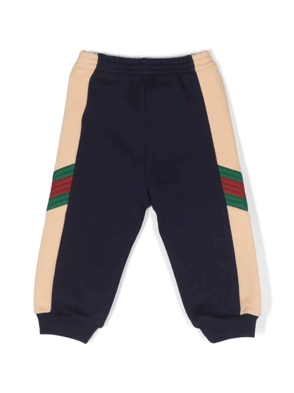 Gucci Kids Web-stripe trim cotton track pants - Blauw