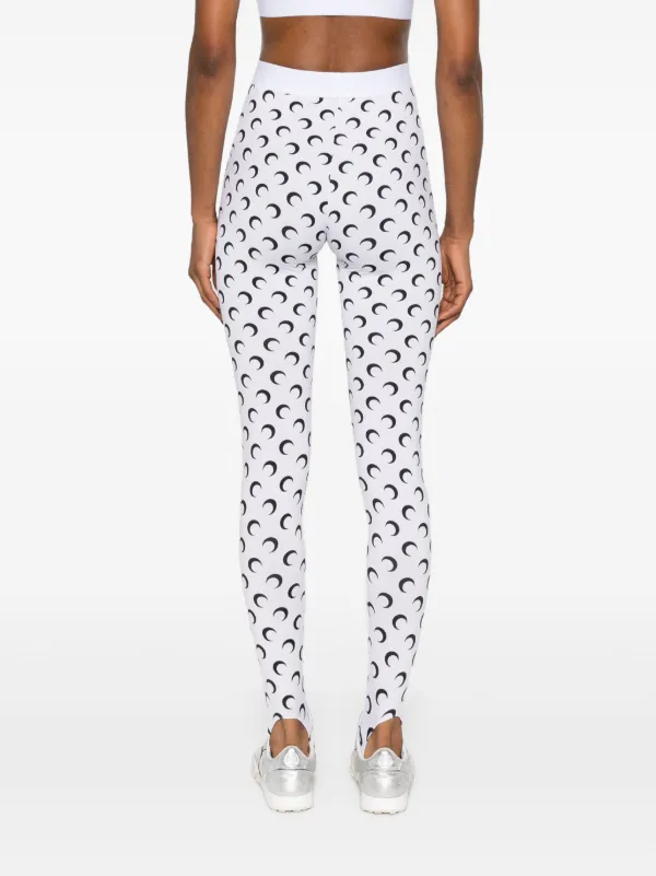 【関税&送料込】Marine Serre Moon Leggings Marine Serre Crescent moon-print Leggings | White | FARFETCH CA