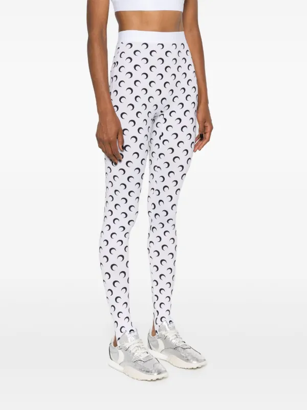 Marine Serre Crescent moon-print Leggings | White | FARFETCH