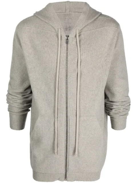 Rick Owens zip-up drawstring hoodie
