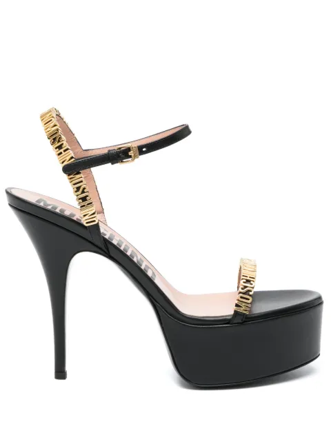 Moschino 140mm logo-plaque platform sandals MA1604CC1HMF0 - 0