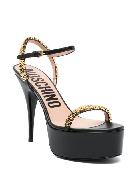 Moschino 140mm logo-plaque platform sandals MA1604CC1HMF0 - 1