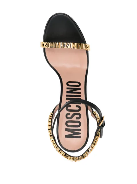Moschino 140mm logo-plaque platform sandals MA1604CC1HMF0 - 3