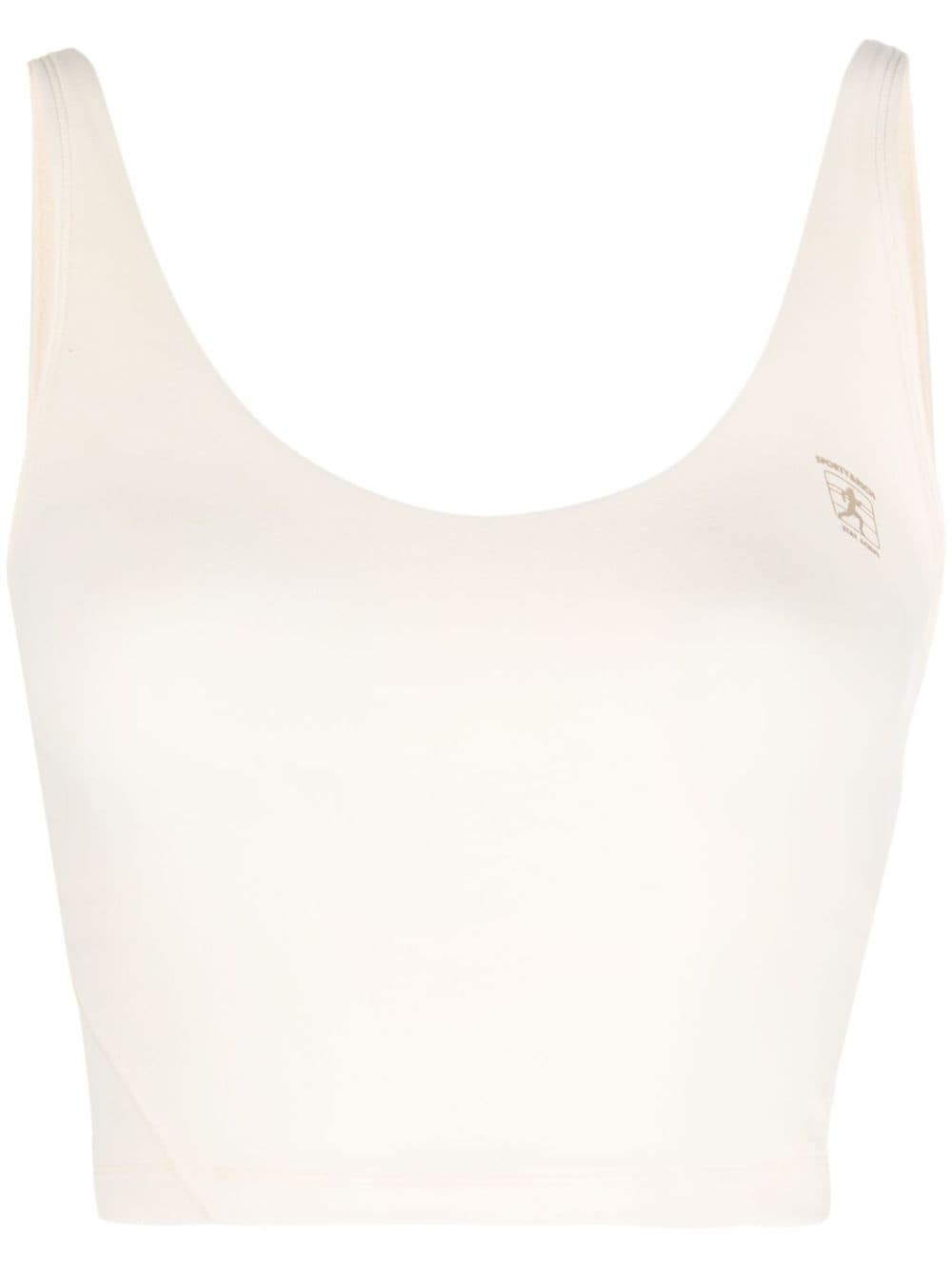 Sporty And Rich Logo-print Cropped Tank Top In Neutrals