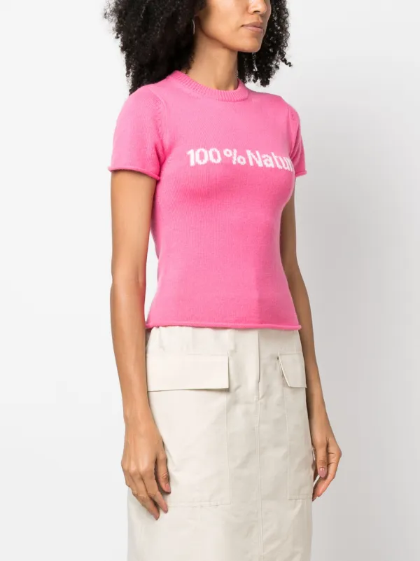 Sportmax crew-neck intarsia-knit Top | Pink | FARFETCH OM