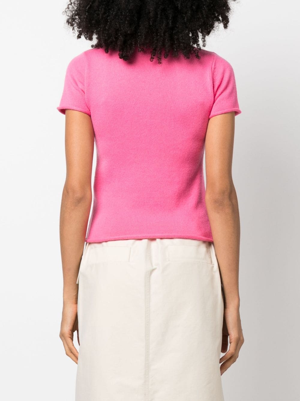 Shop Sportmax Crew-neck Intarsia-knit Top In Pink