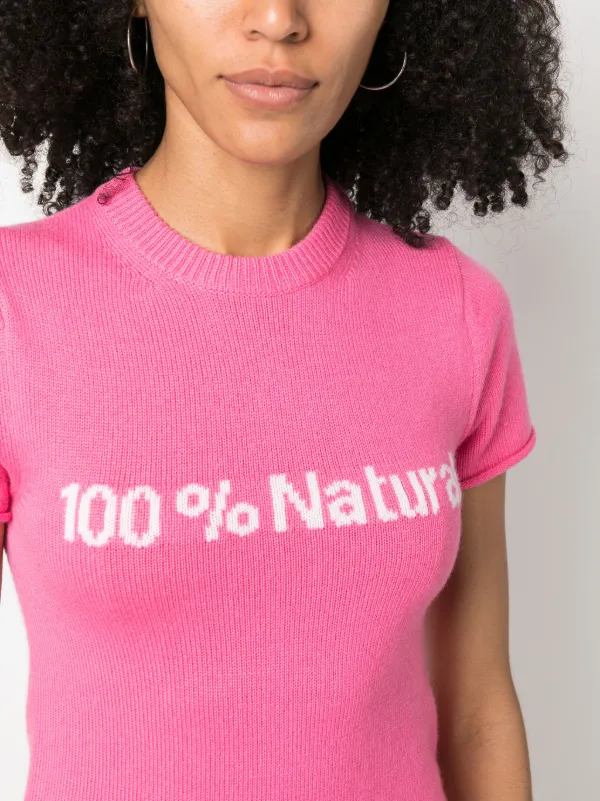 Sportmax crew-neck intarsia-knit Top | Pink | FARFETCH AO