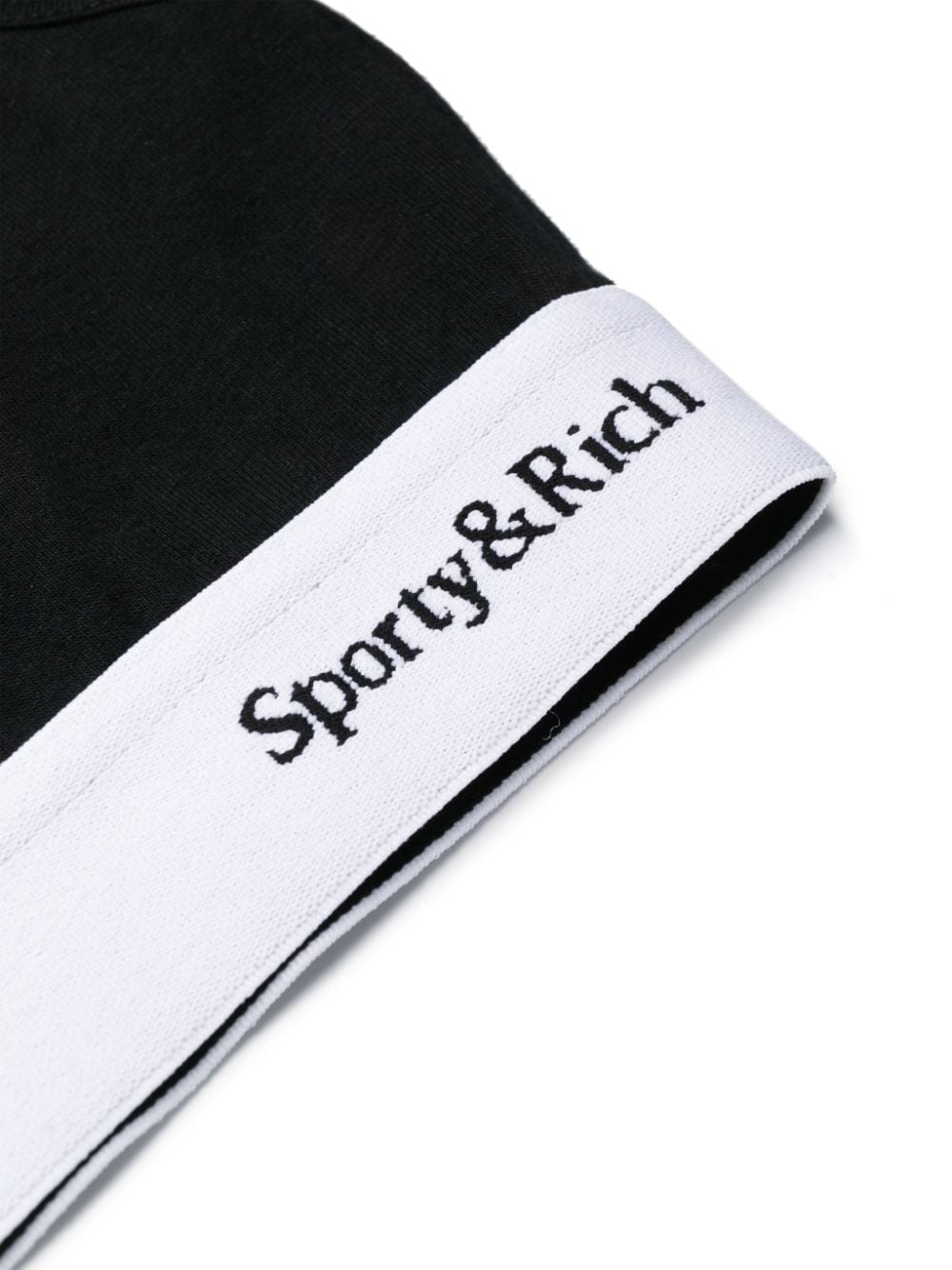 Sporty & Rich Serif Logo Bralette Black - Black