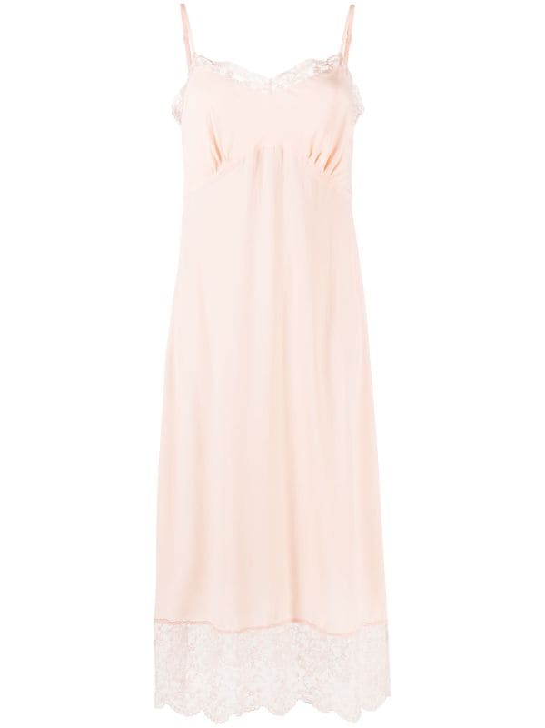 Simone Rocha Lace-Trim Slip Dress - Pink