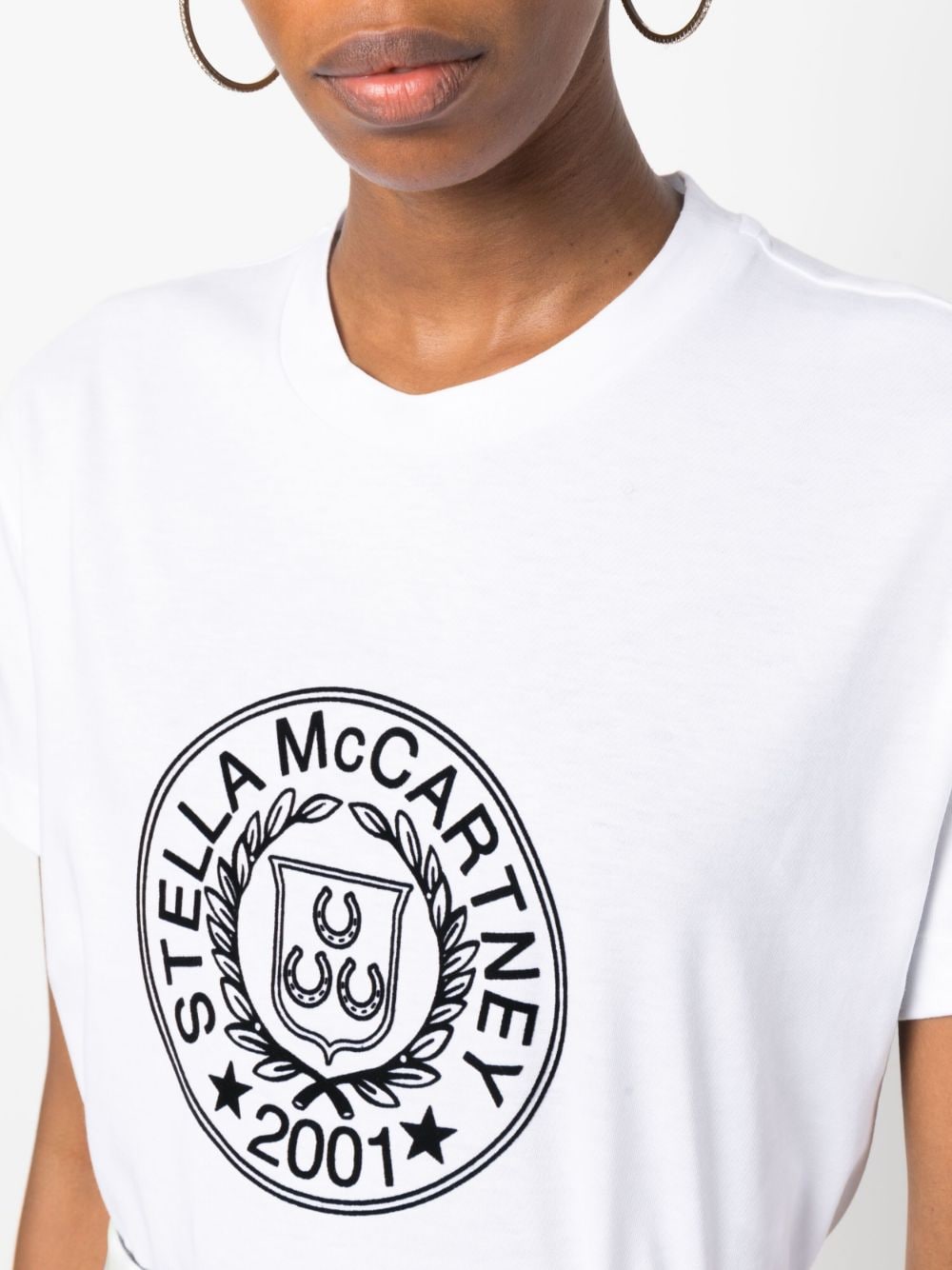 Shop Stella Mccartney Logo-print Cotton T-shirt In White