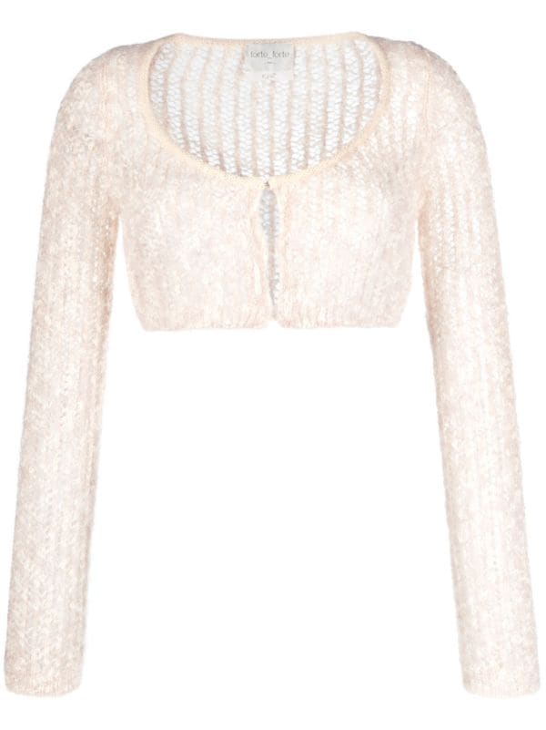 Forte Forte lace-detail long-sleeved Top - Farfetch