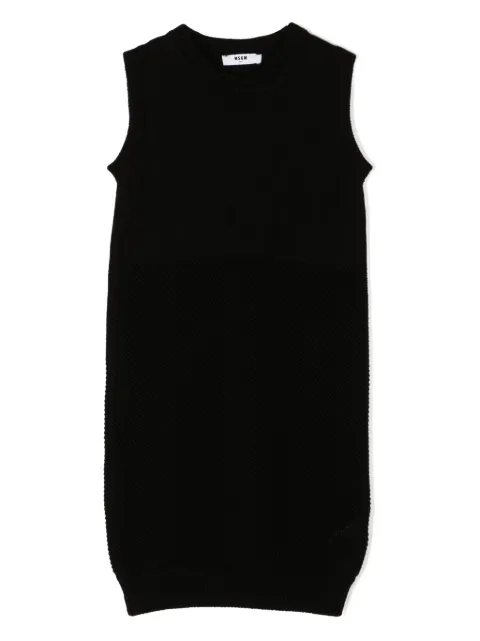 MSGM Kids vestido tejido sin mangas