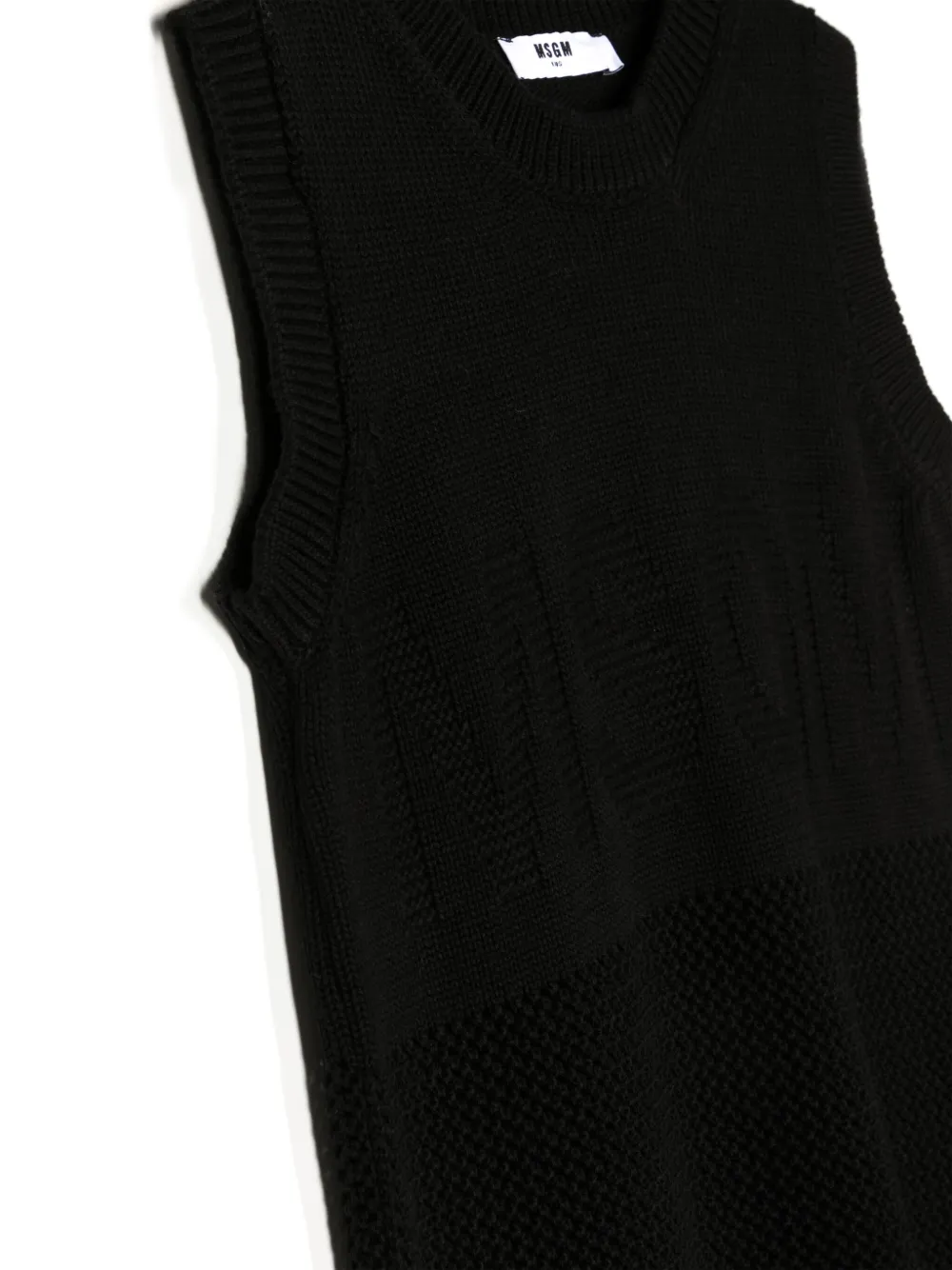  Msgm Kids Sleeveless Tricot-knit Dress - Black 