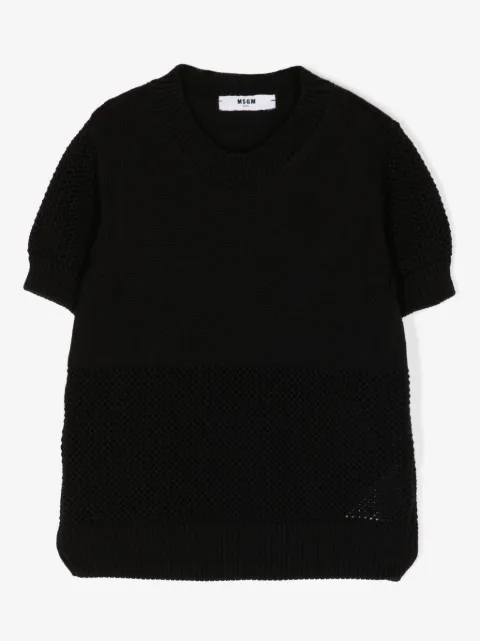 MSGM Kids haut en tricot à manches courtes
