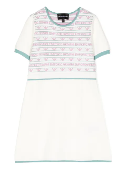 Emporio Armani Kids intarsia-knit logo midi dress