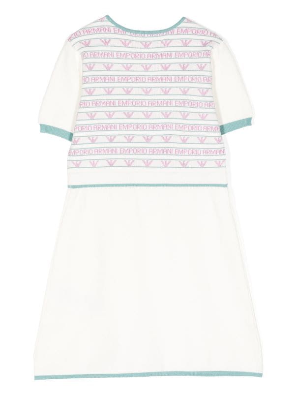 Emporio Armani Kids intarsia-knit Logo Midi Dress - Farfetch