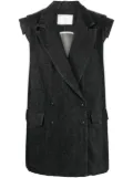 Société Anonyme double-breasted denim waistcoat - Black