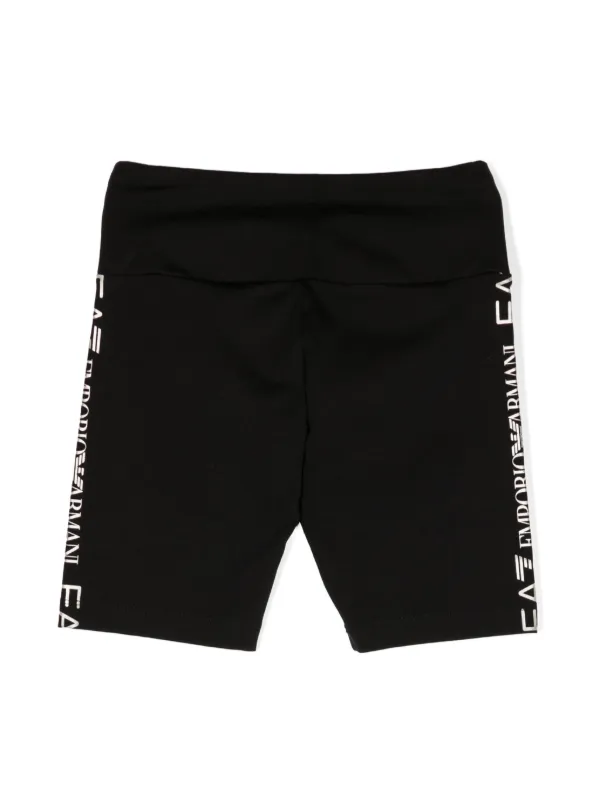 Emporio Armani Kids logo print Cotton Track Shorts Farfetch