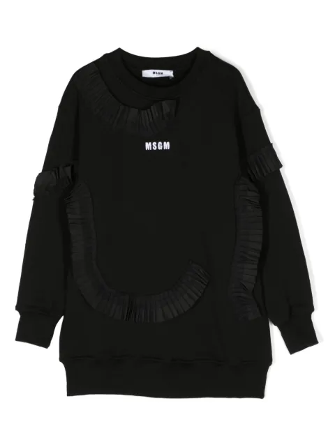 MSGM Kids logo-print pleat-detailing sweatshirt 
