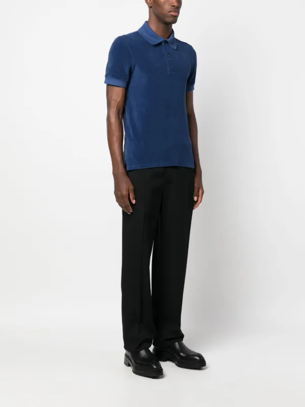Tシャツ・カットソー TOM FORD FW25 TOWELING POLO (JPS003JMC079 LB999) TOM FORD Towelling Polo Shirt | Black | FARFETCH