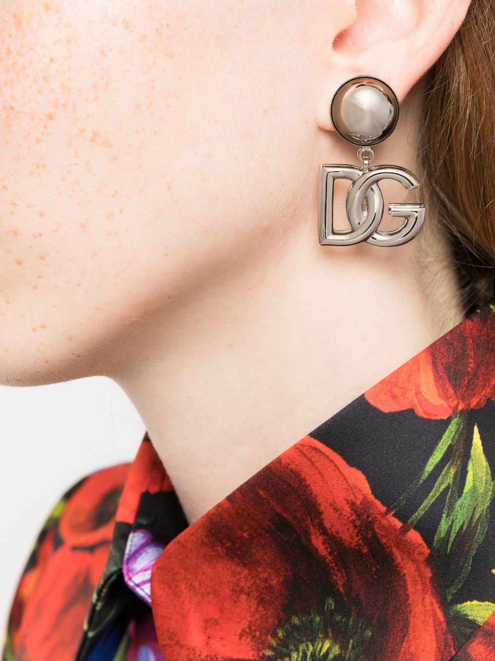 Dolce & Gabbana logo-plaque clip-on earrings - Zilver