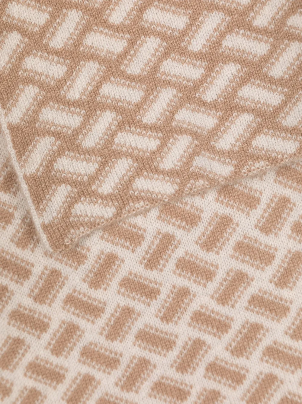 Drumohr Graphic-print Cashmere Scarf in Neutrals, view 3
