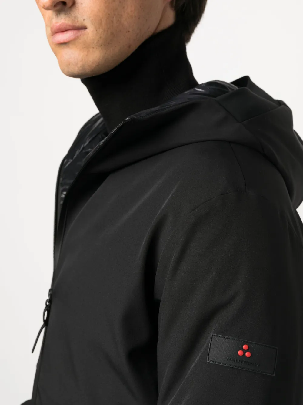 Shop Peuterey Logo-patch Hooded Jacket In Black