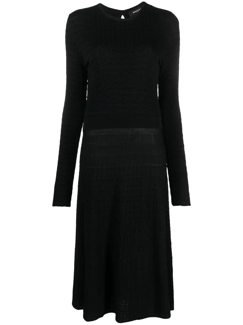 ROCHAS LONG-SLEEVE MIDI DRESS