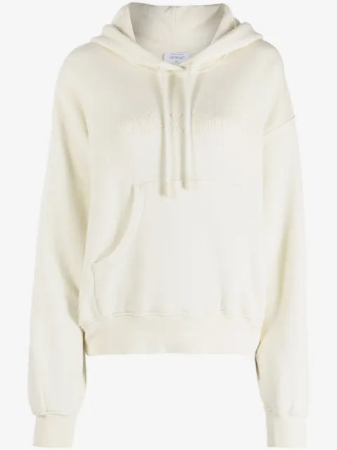 Off-White logo-print cotton hoodie