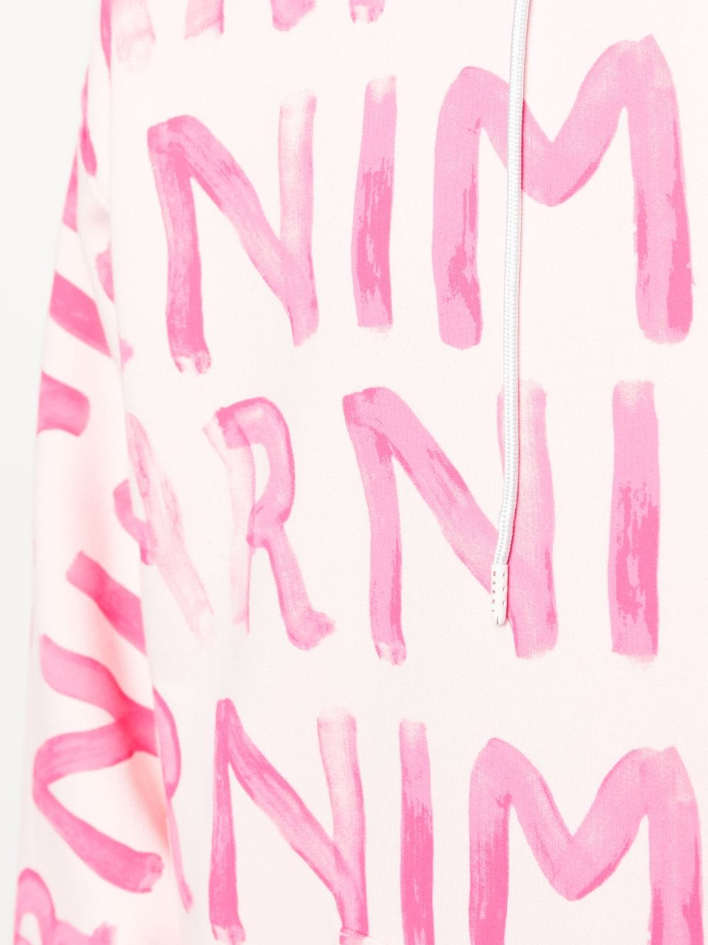 Shop Marni Logo-print Drawstring Hoodie In Pink