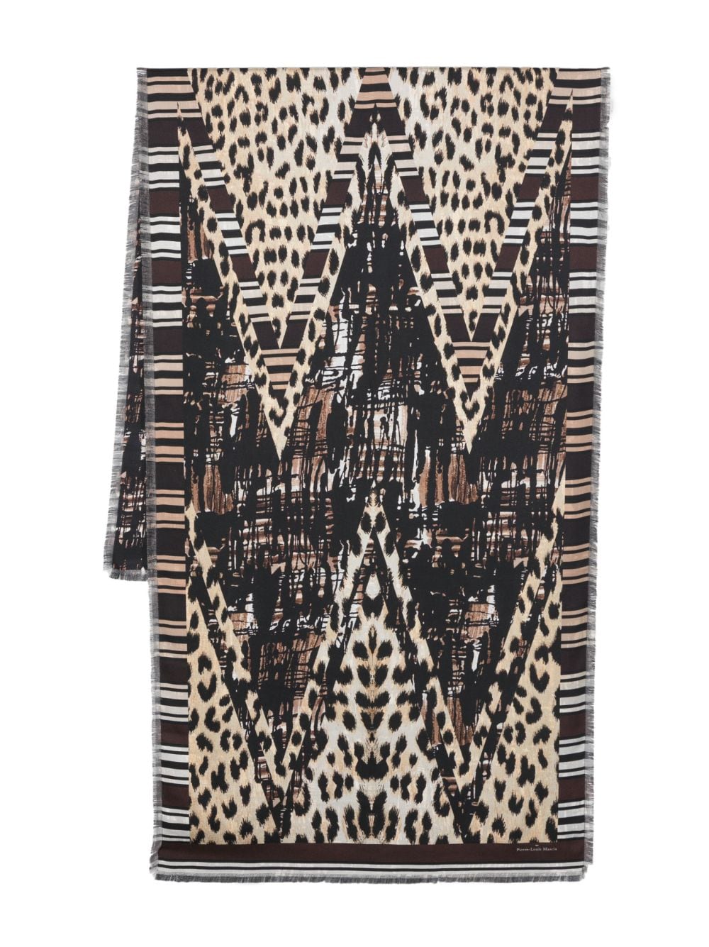 Pierre-louis Mascia Aloe Graphic-print Silk Scarf In Black