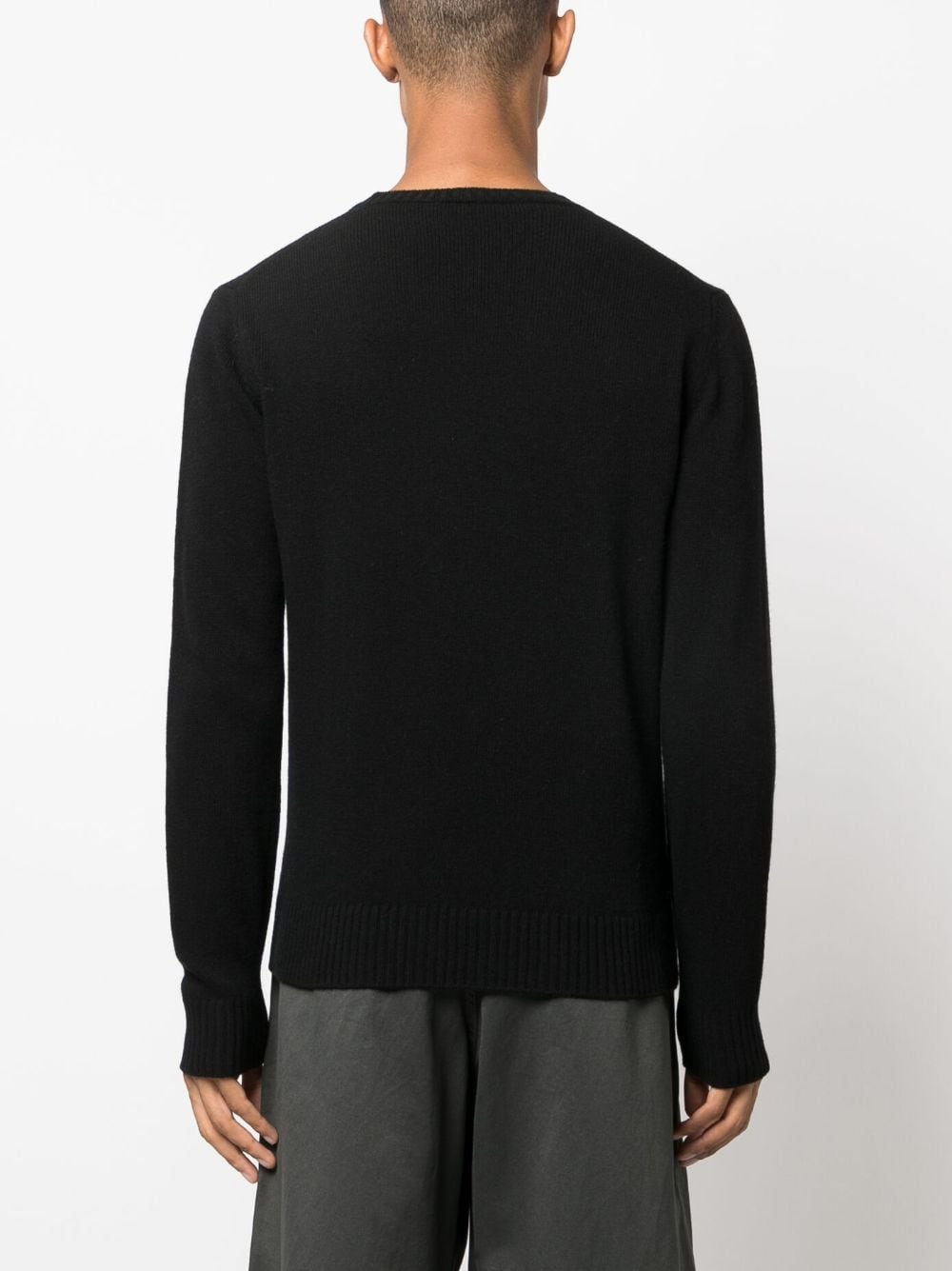 Shop Roberto Collina Crew-neck Merino-cashmere Jumper In Black