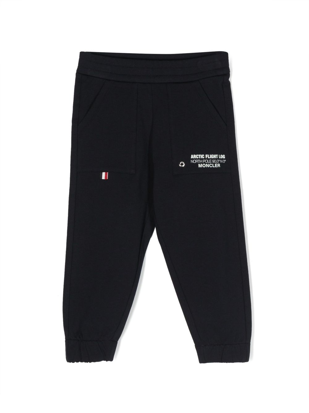 Moncler Enfant slogan-print jersey track pants - Blue