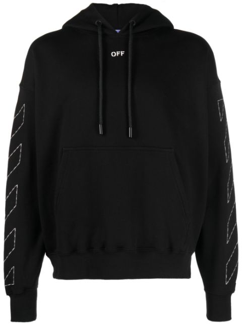 Off-White Arrows-embroidered cotton hoodie Men