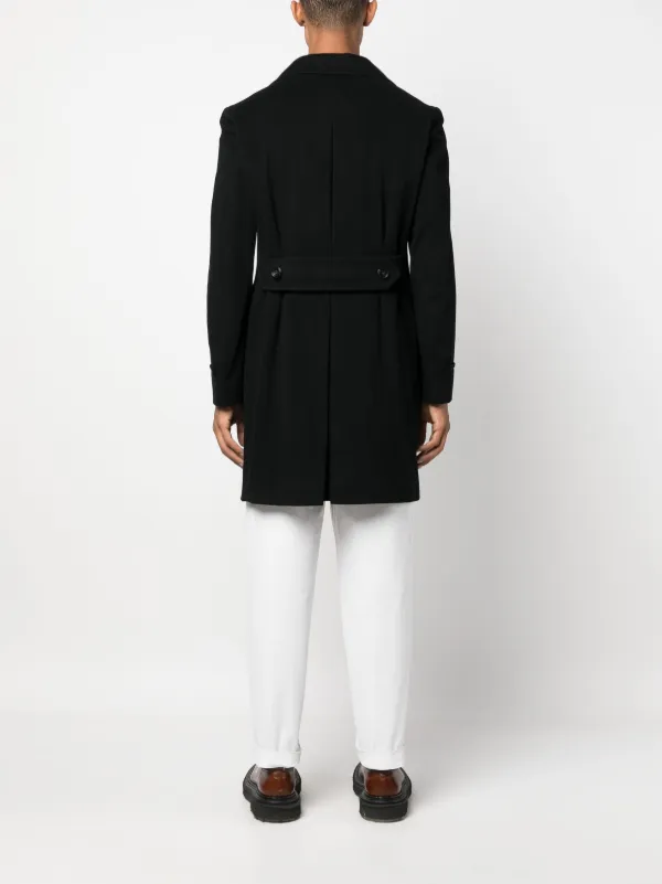 コート TAGLIATORE BLACK WOOL COAT Tagliatore double-breasted wool-blend Coat | Black | FARFETCH