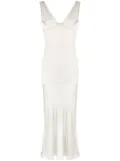 Christopher Esber panelled V-neck midi dress - Neutrals