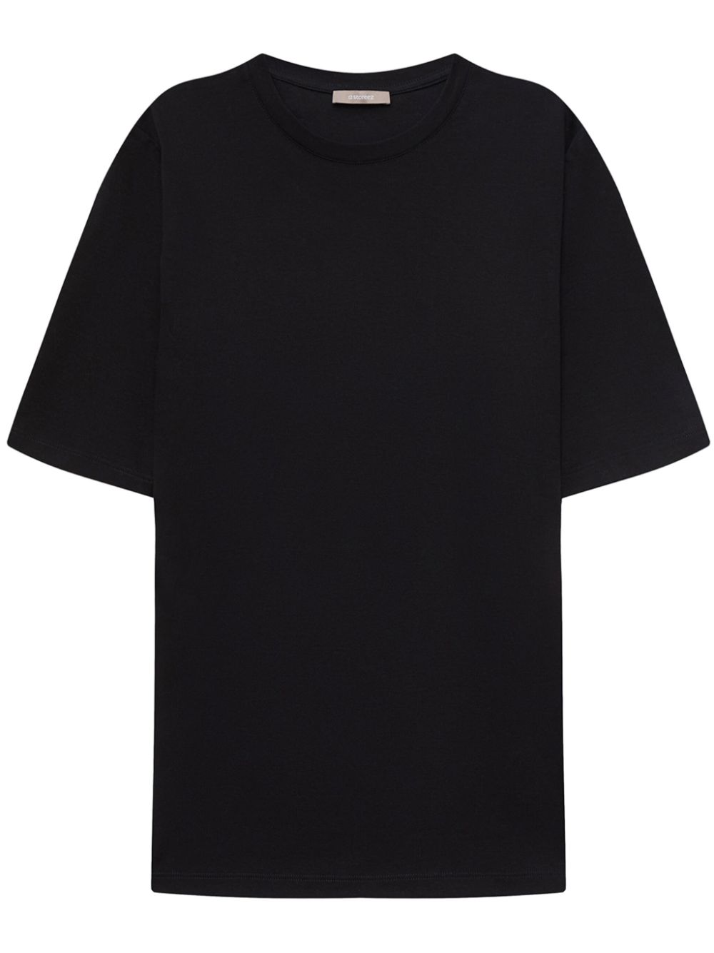 12 Storeez Round-neck Cotton T-shirt In Black