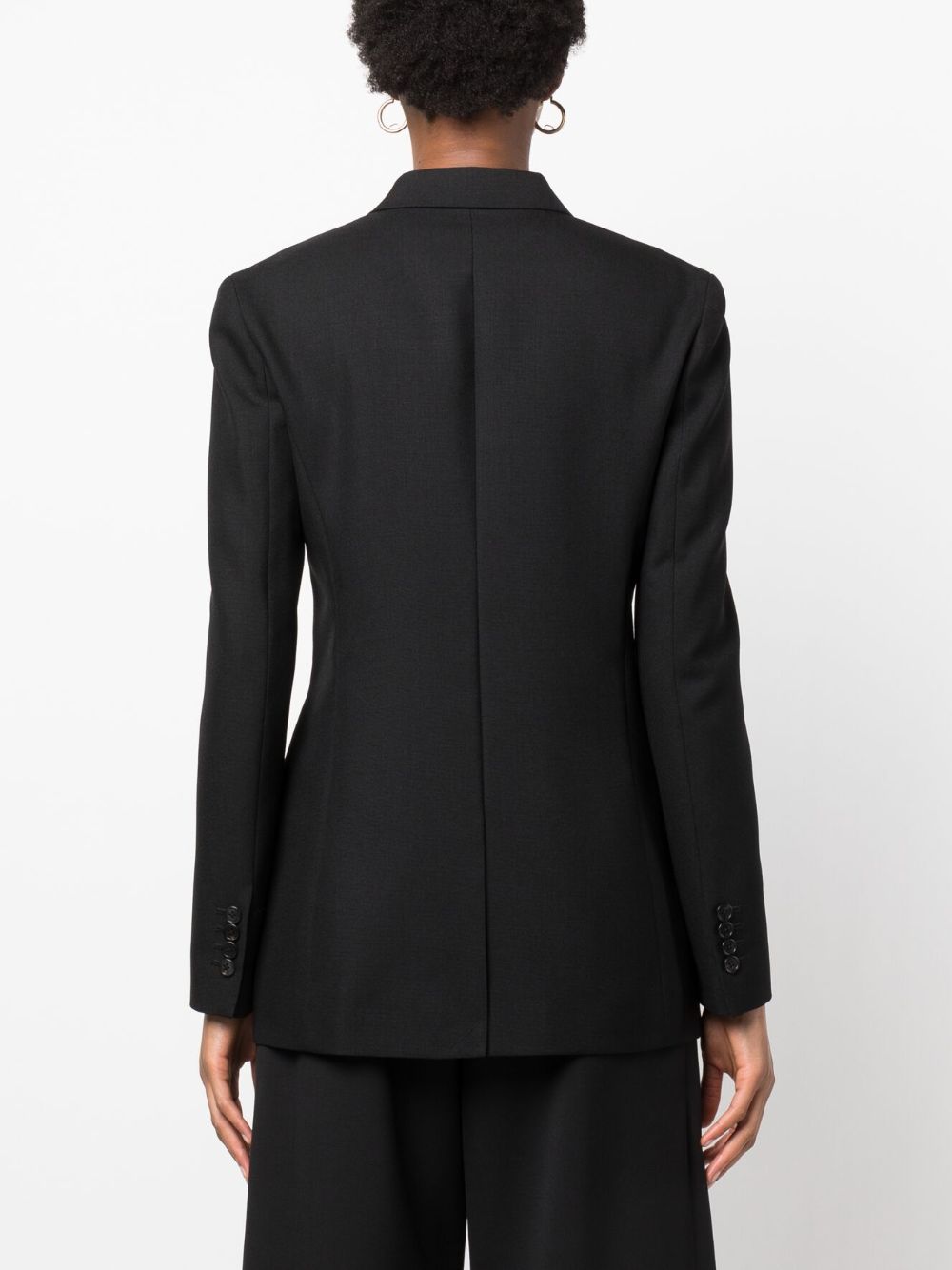 Shop The Row Double-breasted Virgin Wool-mohair Blazer In Black