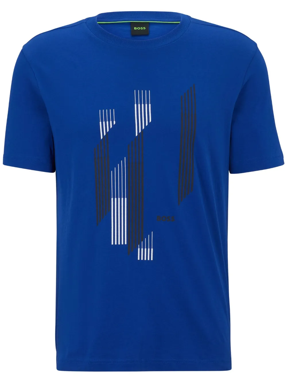 BOSS Camiseta de algodão com estampa gráfica | Azul | Image 1