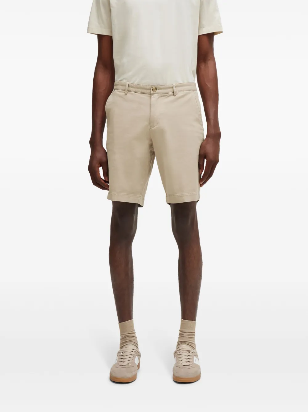 BOSS Gabardine shorts Beige
