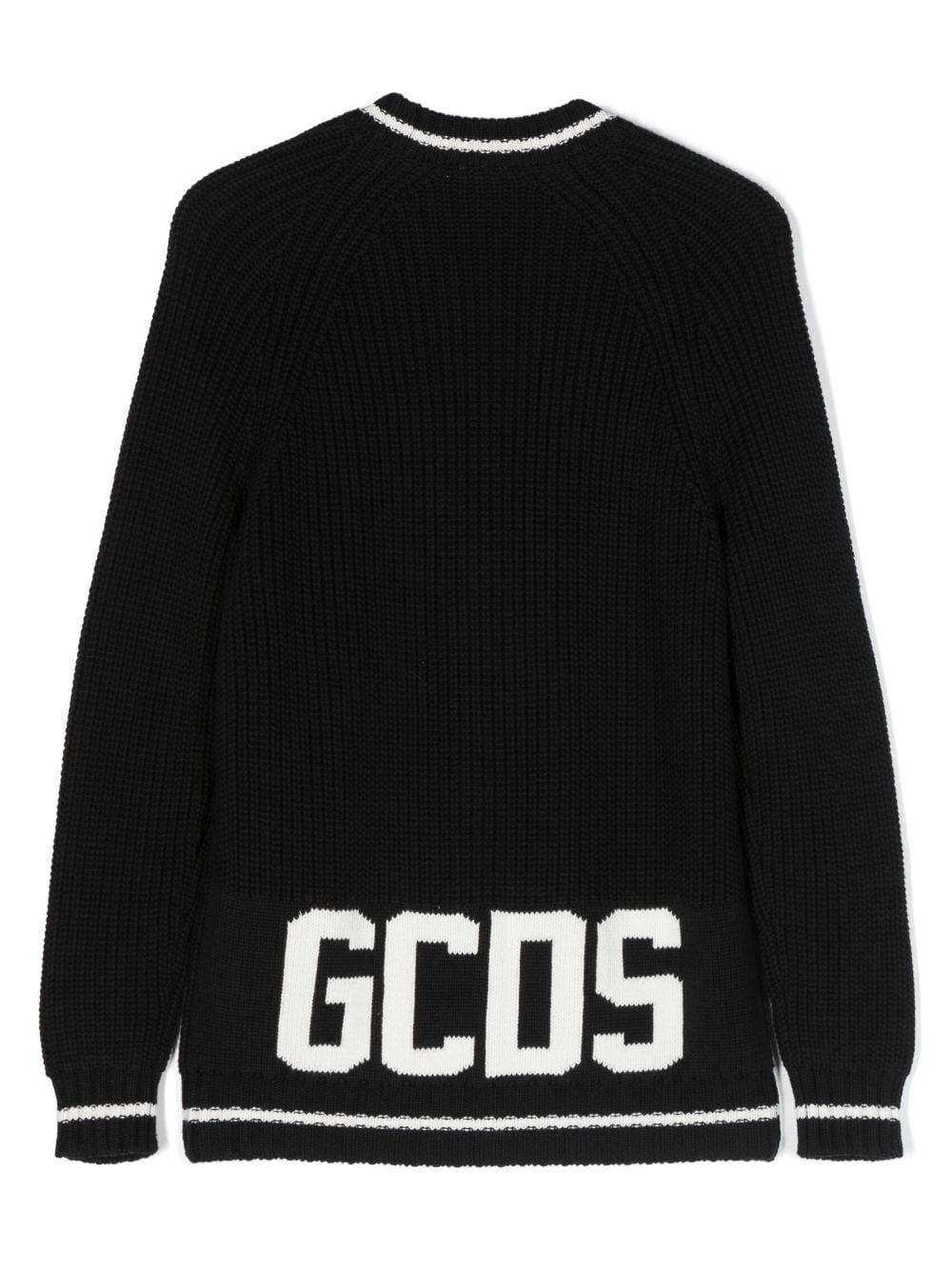 Gcds Kids logo-embroidered cotton cardigan - Zwart