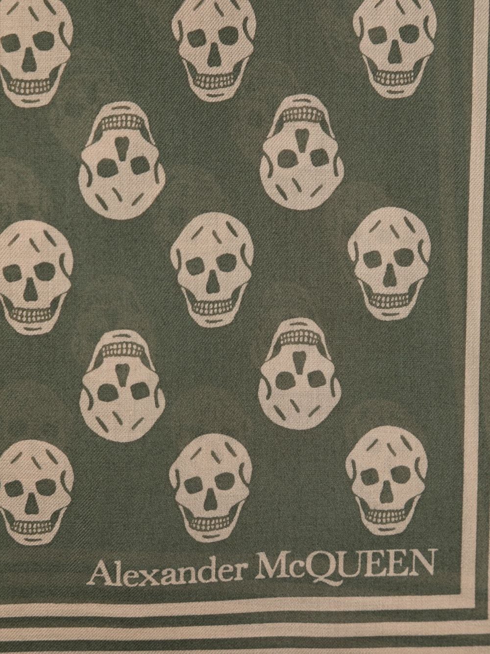 Image 2 of Alexander McQueen skull-print frayed scarf