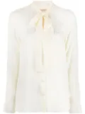 Michael Michael Kors pussy-collar long-sleeved shirt - Neutrals