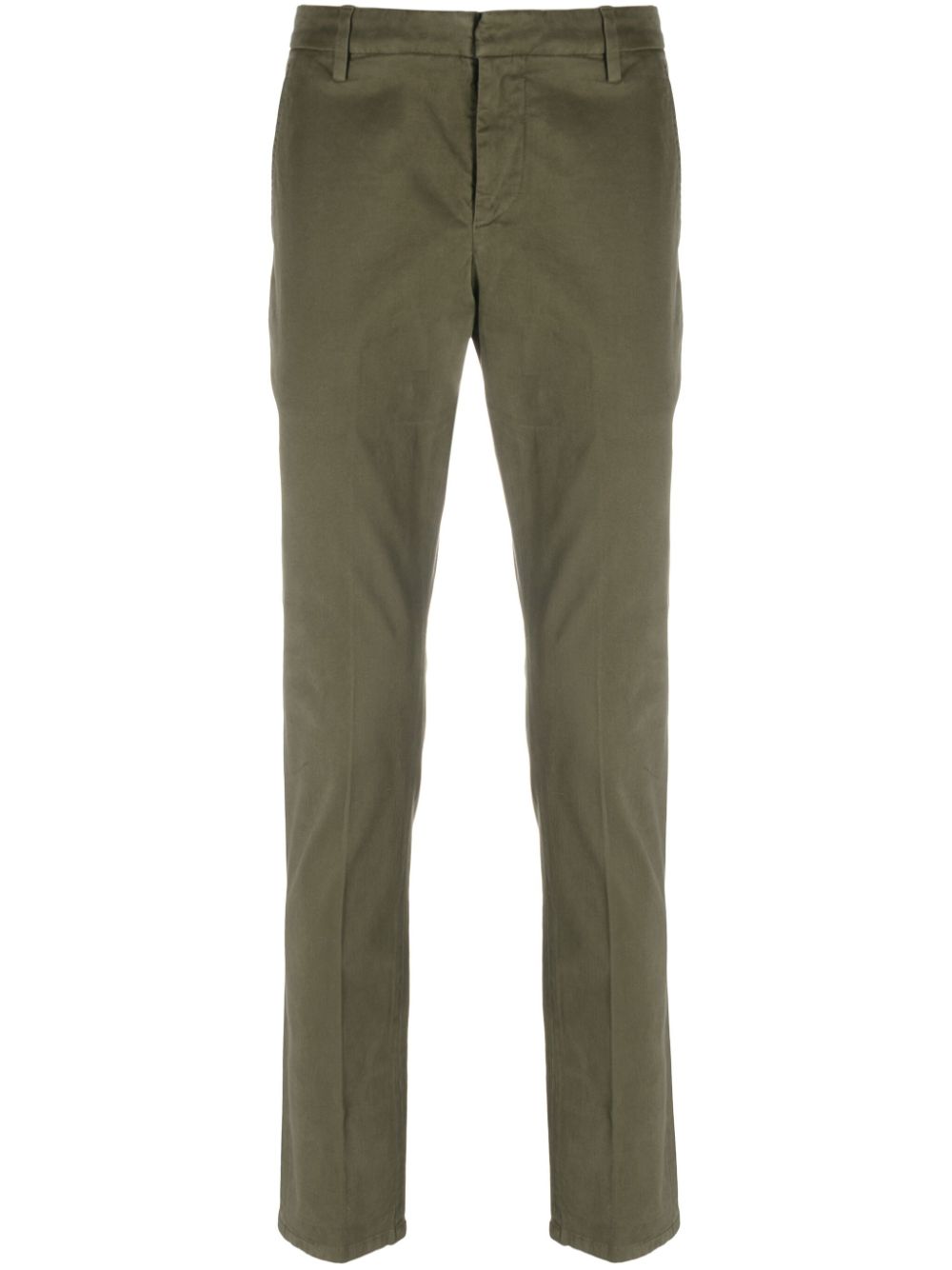 slim-cut cotton trousers