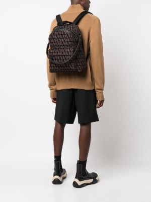 Valentino Garavani Dark Grey Felt Vltn Backpack Grey Uomo Tu